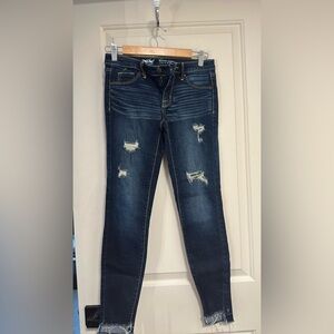 Mossimo Supply Co. Blue Boyfriend Jeans Distressed